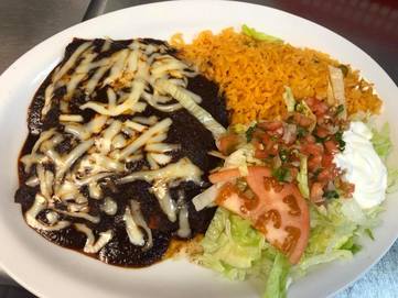 Enchiladas Mole at Taqueria Ranchos La Delicias in Buffalo, New York
