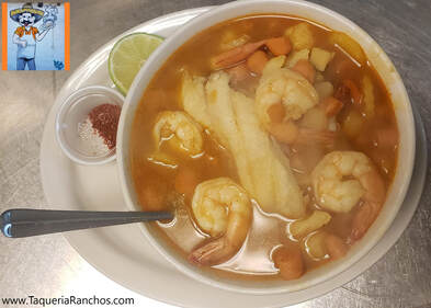 Shrimp and Fish Soup at Taqueria Ranchos La Delicias in Buffalo New York